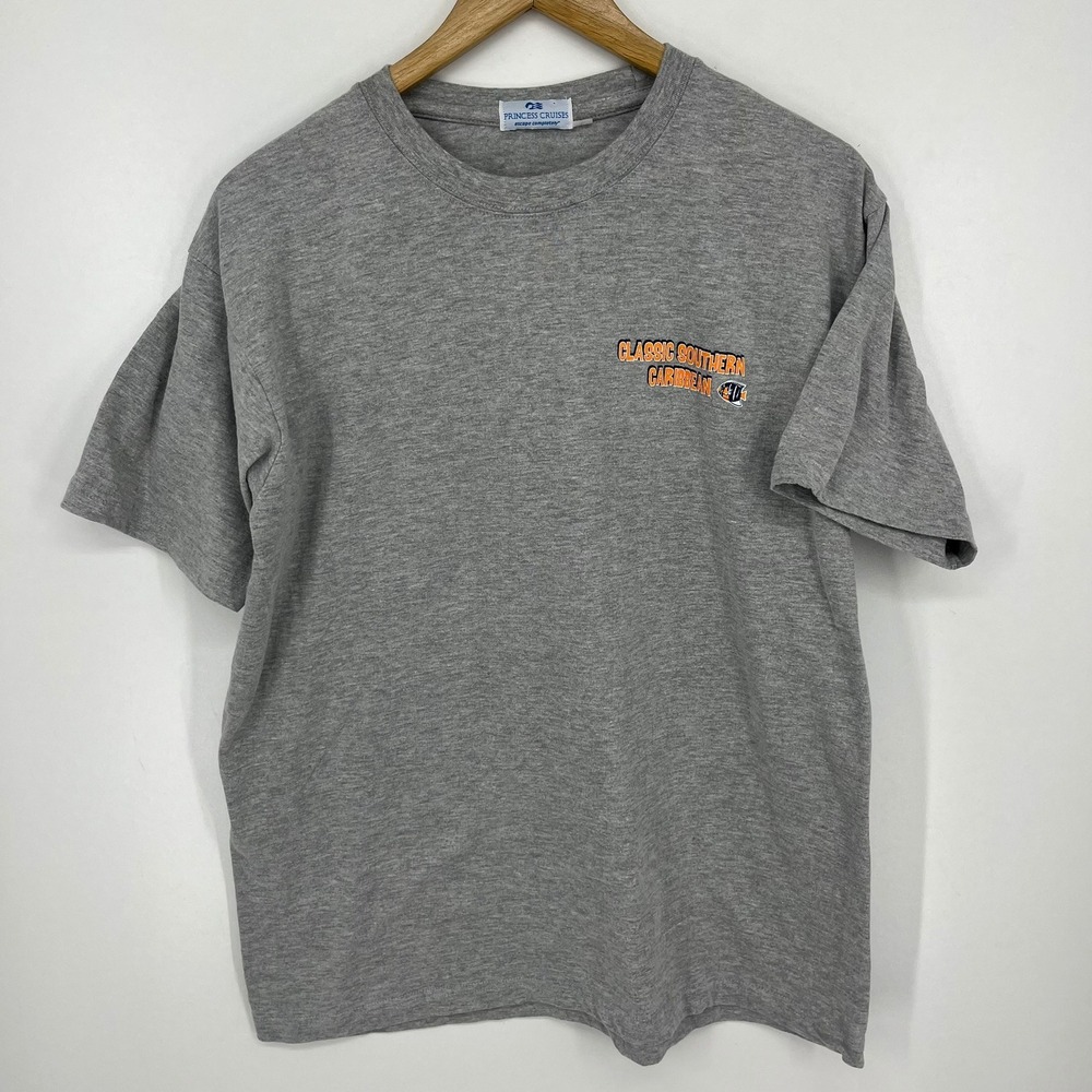 Princess Cruises Mens Classic Southern Caribbean Graphic T-Shirt Grey Large